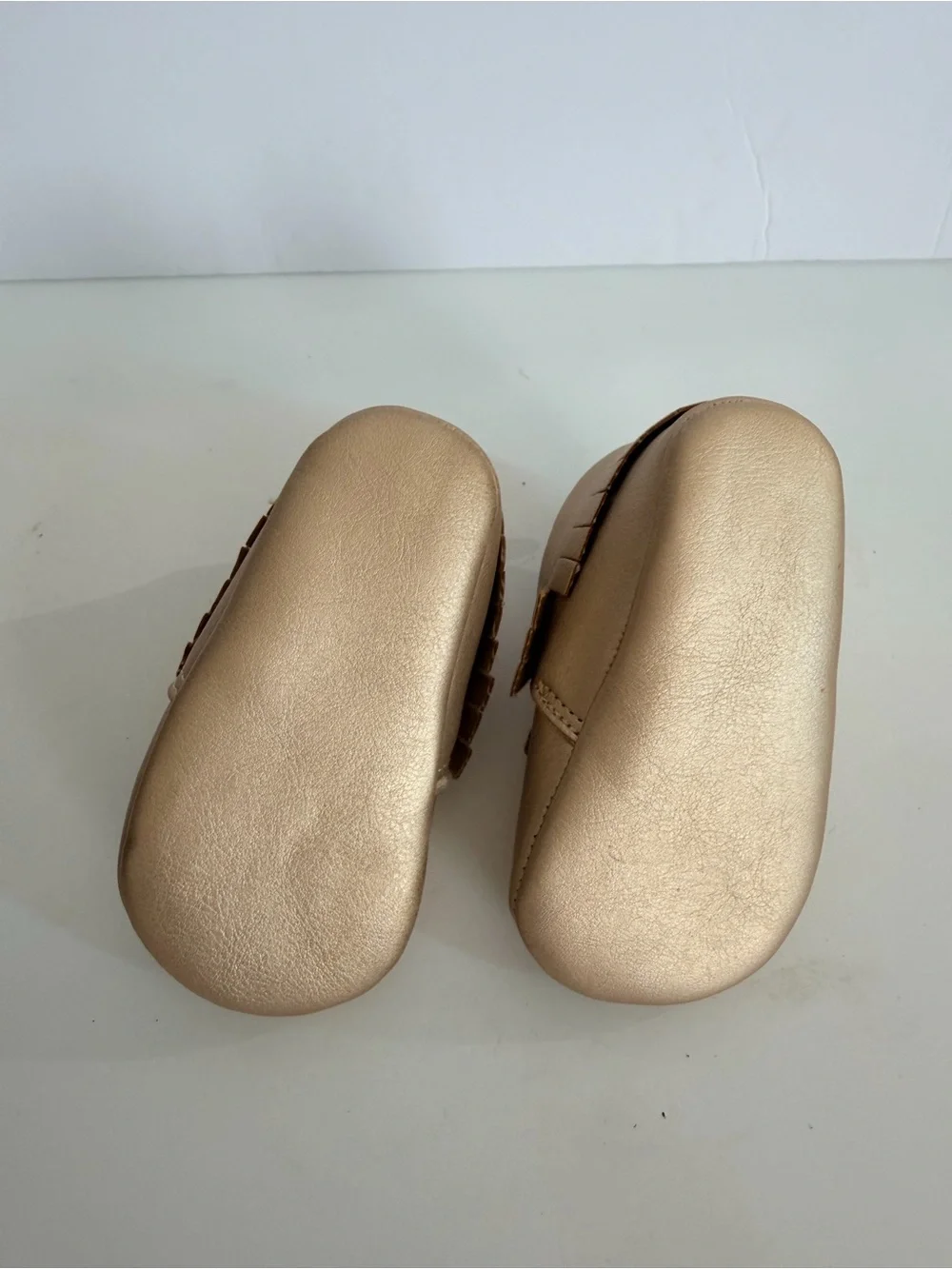 Baby Fringe Moccasins - Gold Crib Shoe